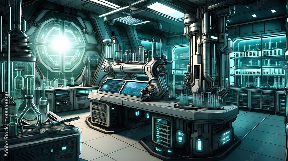 Sci-fi Laboratory With Advanced Equipment Sci-fi Laboratory With Advanced Equipment