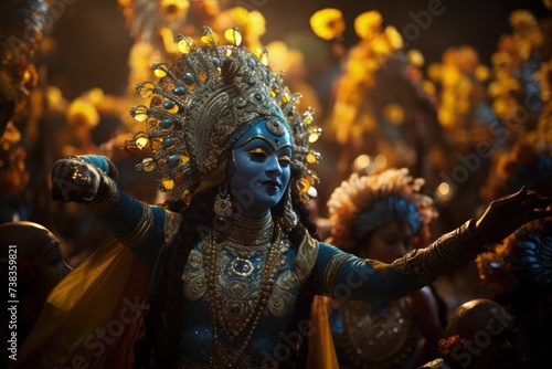 Krishna religion. depth and spirituality of krishna's religion: a journey into the world of hinduism, devotion, and the divine lord's influence on faith and culture. photo