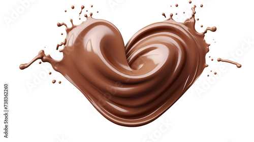 chocolate heart on white