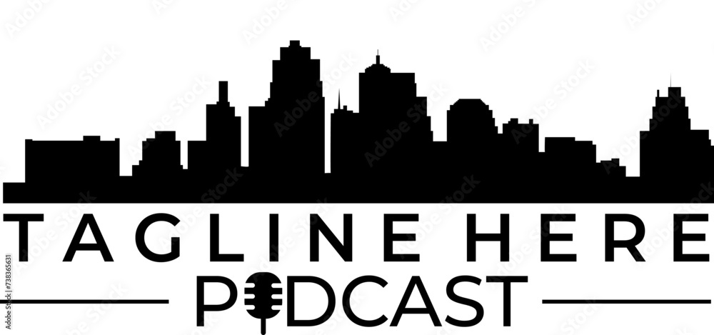 city skyline for podcast logo design