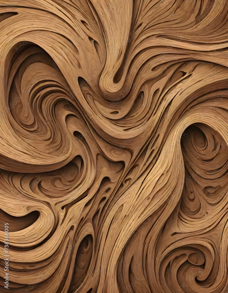 Abstract Wooden Texture with Swirling Patterns and Waves, Showcasing Natural Beauty and Artistry, Generative AI Abstract Wooden Texture with Swirling Patterns and Waves, Showcasing Natural Beauty and Artistry, Generative AI