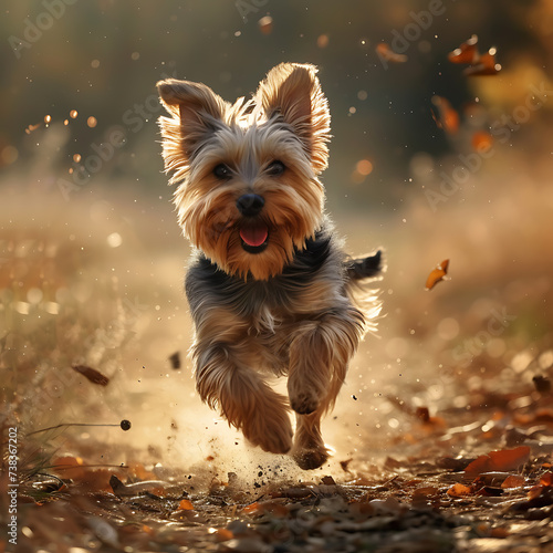  Yorkie Playing Outside Professional Photograph