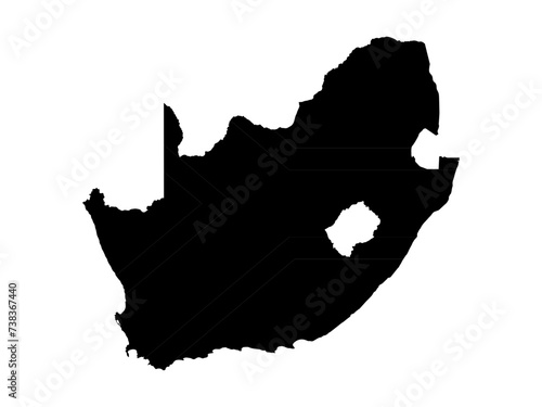State map. Blank Black Africa map isolated on white background. Illustration for website, design, cover, infographic.