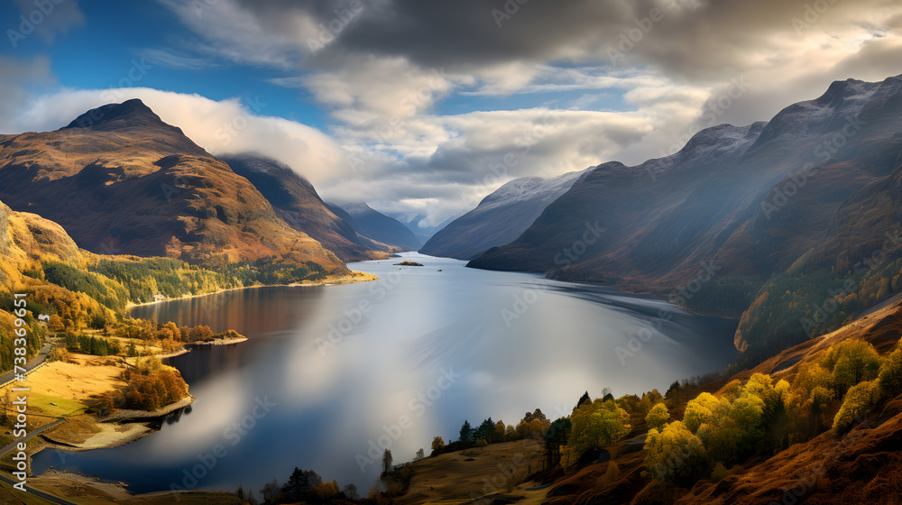 Majestic Autumn Hues: The Ethereal Beauty of a Fjord Amidst the Colours of Fall