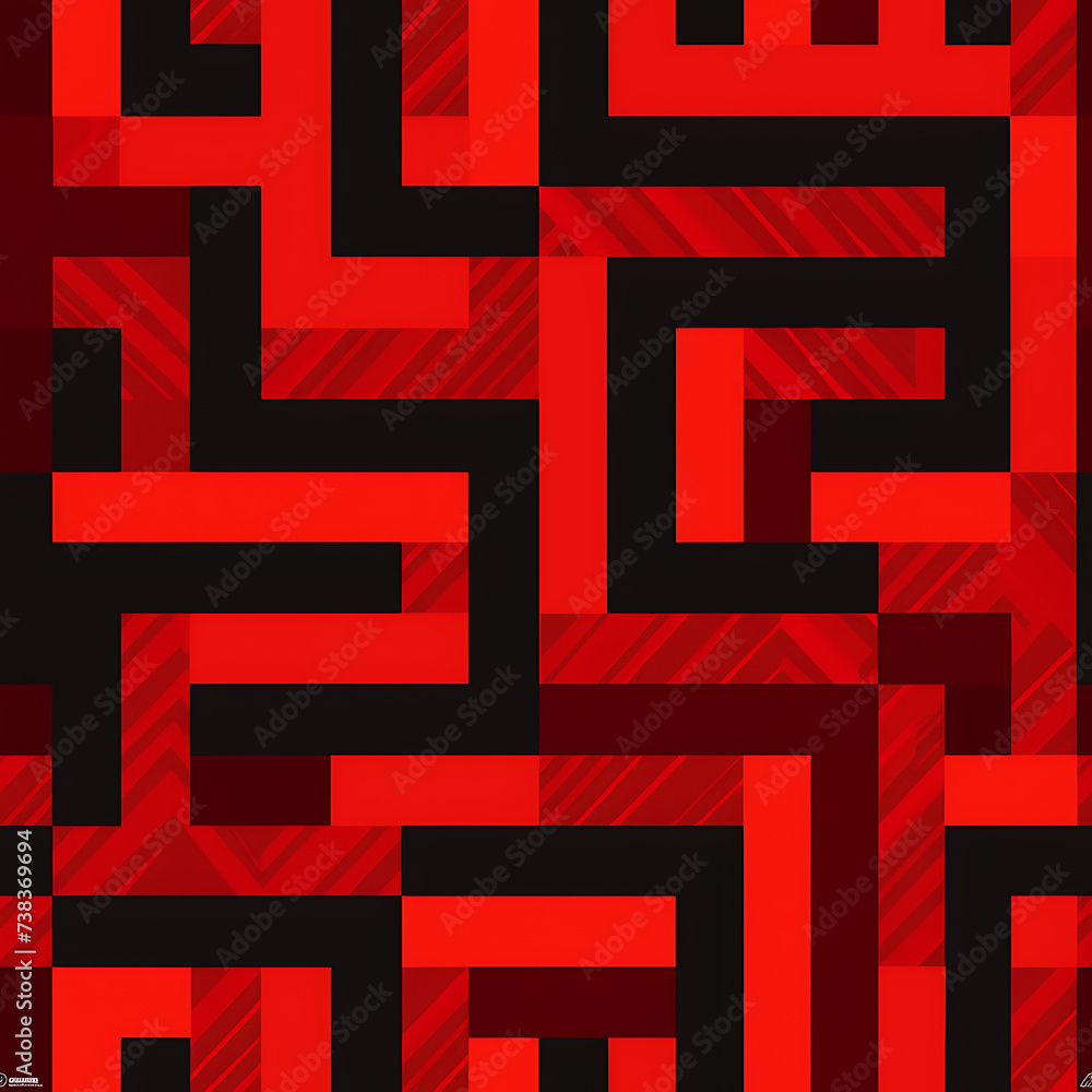 Black and Red maze pattern Black and Red maze pattern