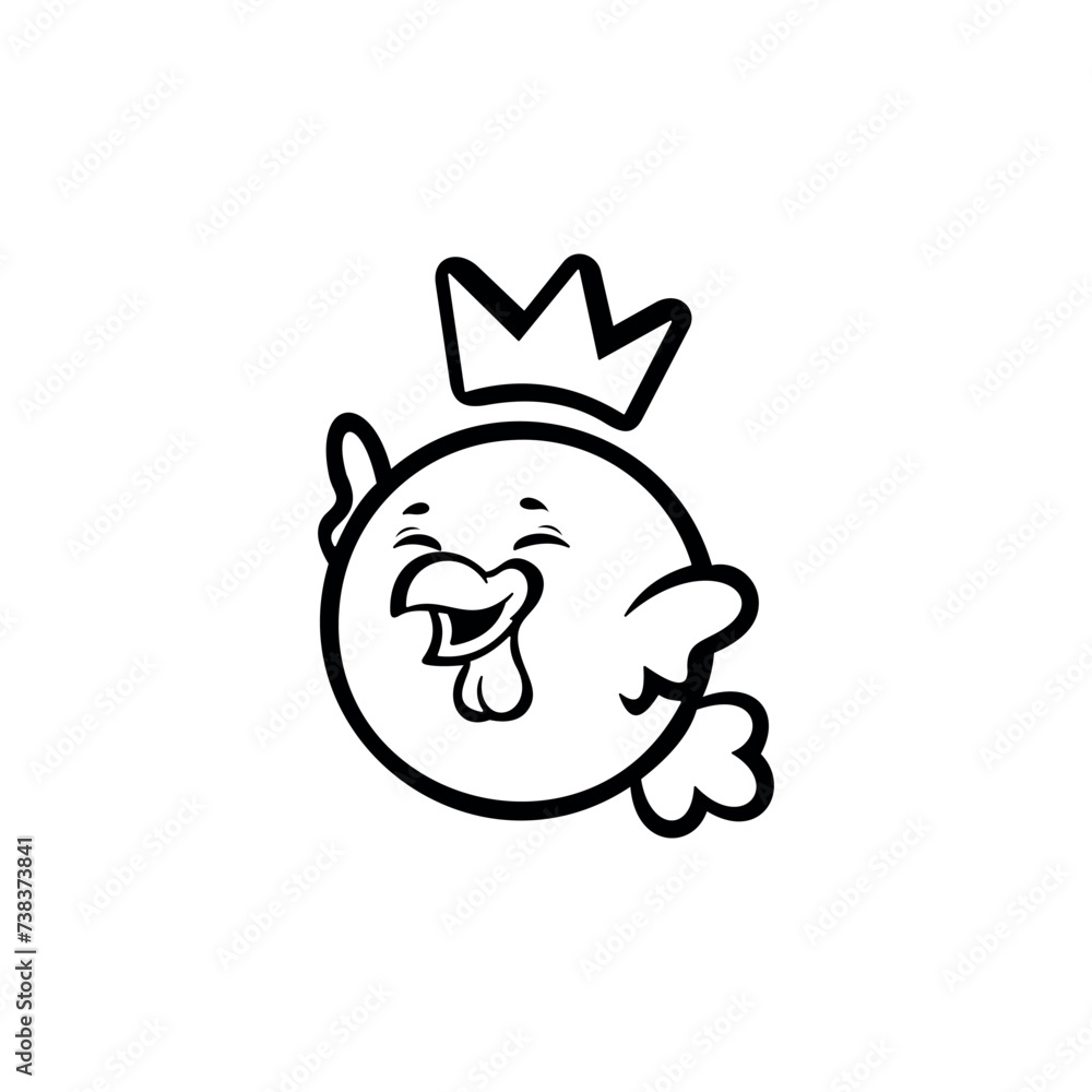 chicken crown logo. Icon vector design template in white background. chicken crown logo. Icon vector design template in white background.