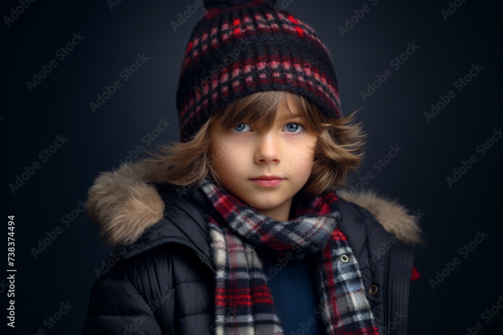 Portrait of a cute little boy in winter clothes. Winter fashion. Portrait of a cute little boy in winter clothes. Winter fashion.