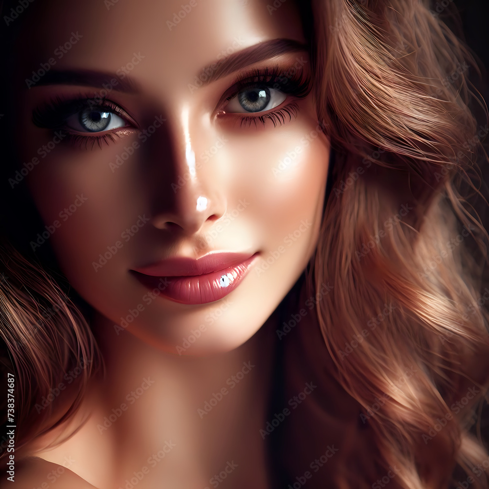 Fototapeta premium portrait of a woman with long hair