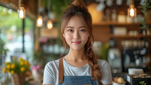 Beautiful asian waitress