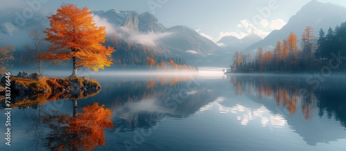Beautiful autumn scene of lake © KRIS
