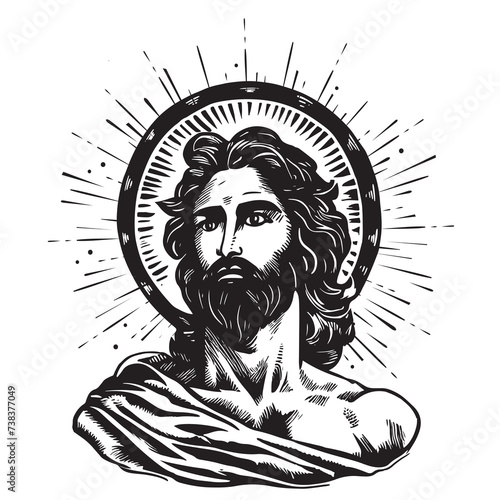 graphical face of Jesus . photo