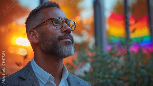 gay businessman from lgbt community supporting rights from his company