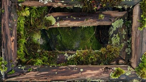 Old Wooden Frame and Moss