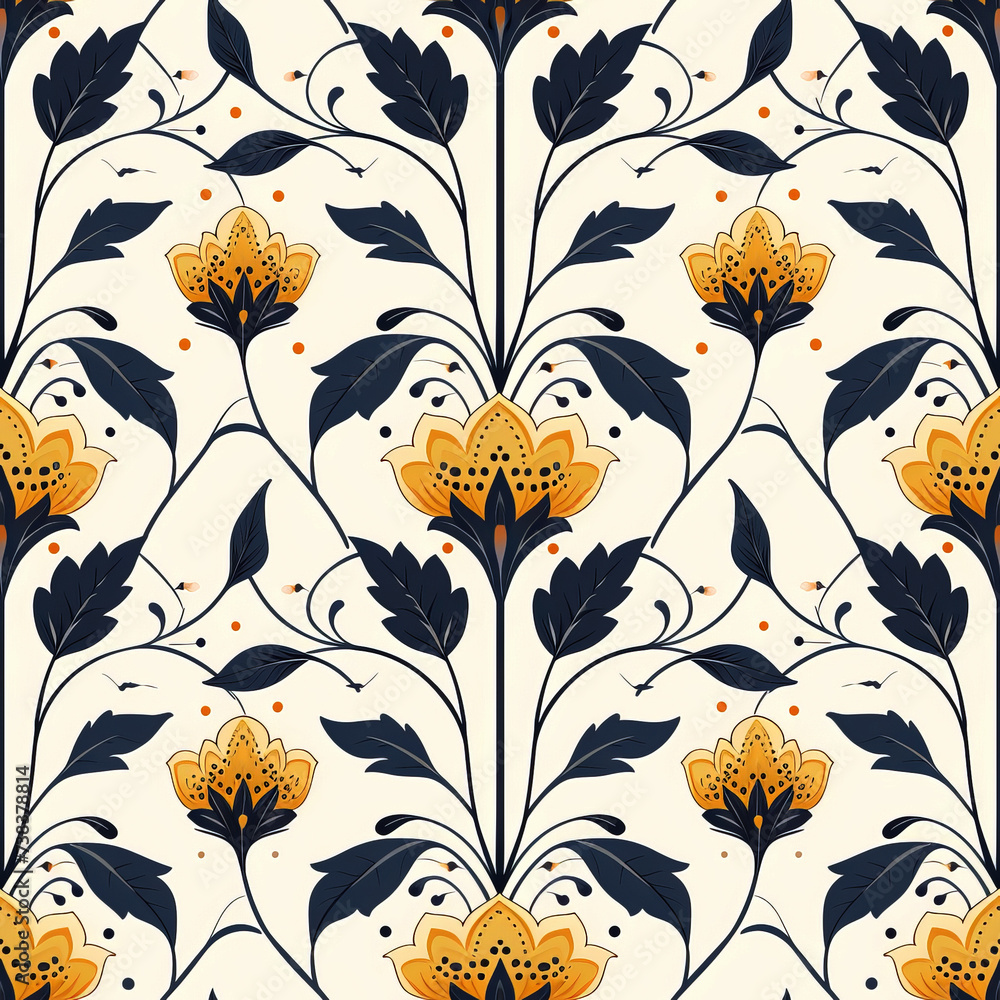 Tile with flowers as background and to fill areas in soft colors, ai generated Tile with flowers as background and to fill areas in soft colors, ai generated