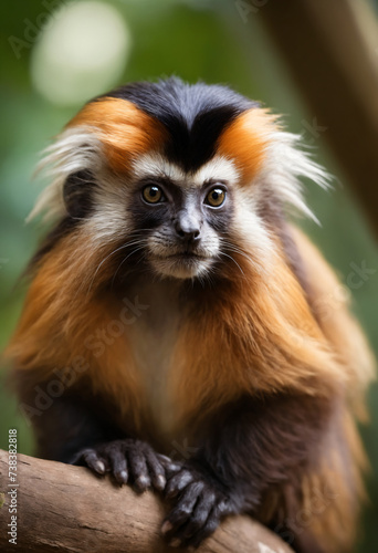 Cute Tamarin Monkey Portrait in Jungle   © Nikita