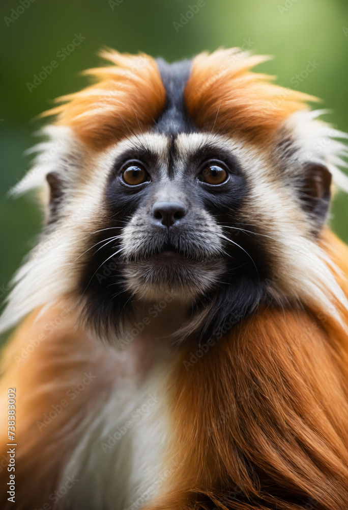 Cute Tamarin Monkey Portrait in Jungle
Cute Tamarin Monkey Portrait in Jungle