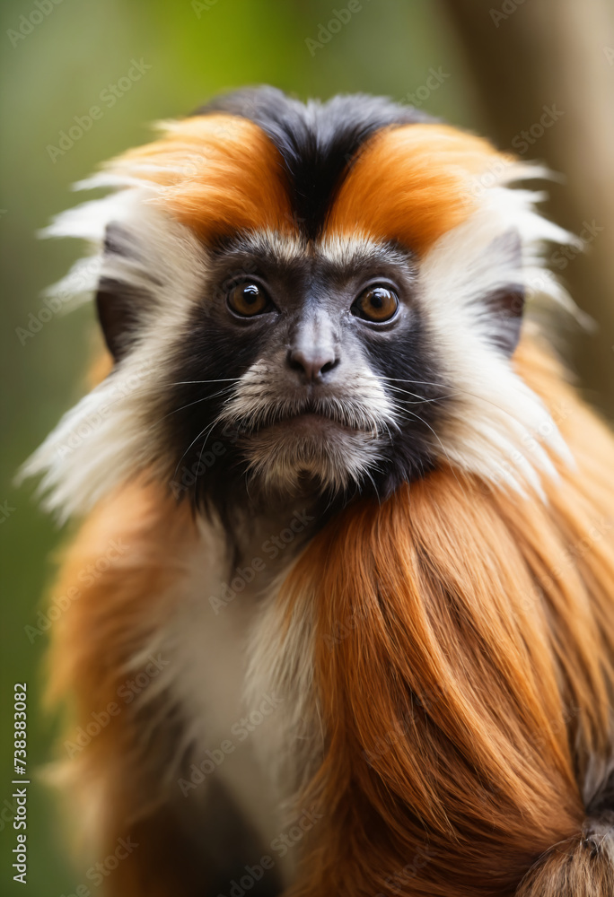 Cute Tamarin Monkey Portrait in Jungle
Cute Tamarin Monkey Portrait in Jungle