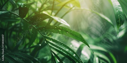 Tropical leaves after rain ...