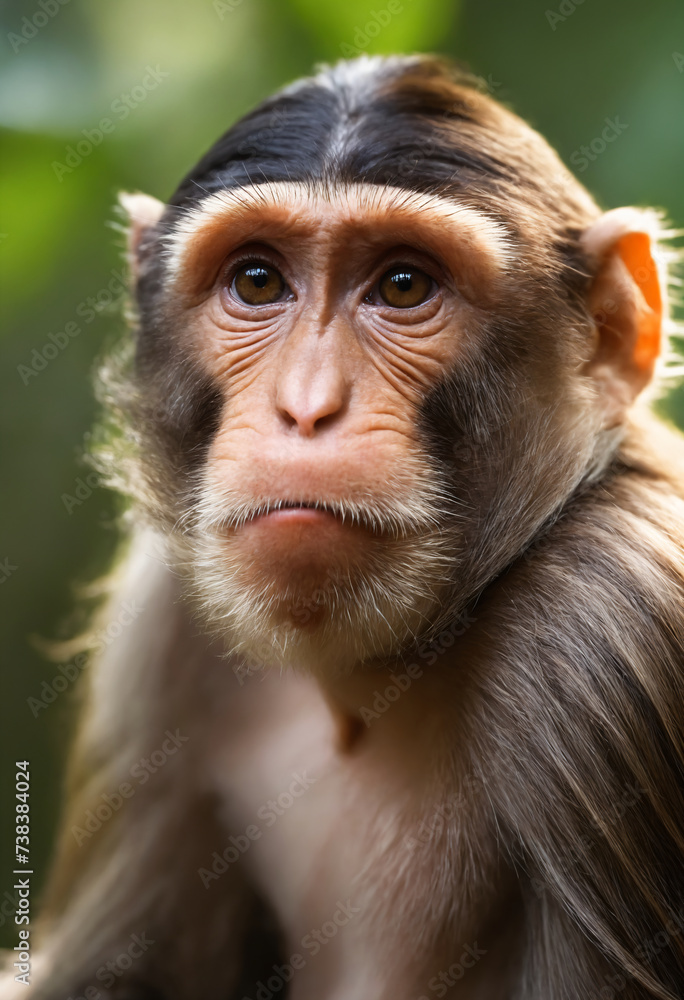 Cute Monkey Portrait in Jungle	
