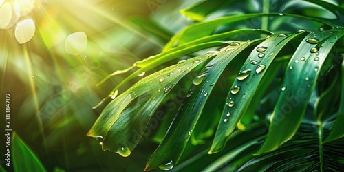 Tropical leaves after rain ...