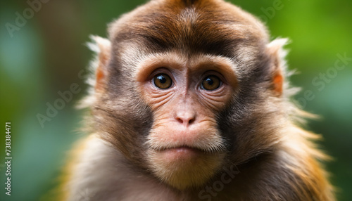 Cute Monkey Portrait in Jungle  