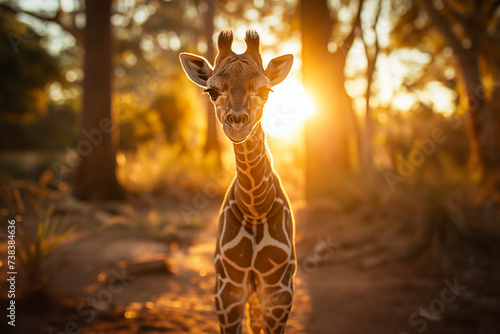 Baby Giraffe in Golden Sunset © Dmitry Rukhlenko