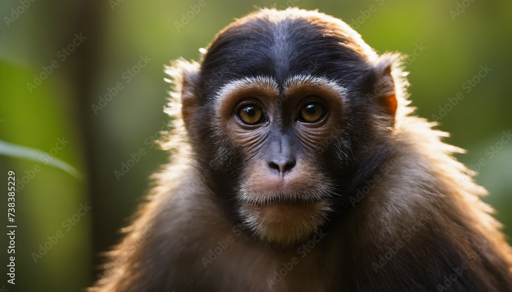 Obraz premium Cute Monkey Portrait in Jungle 