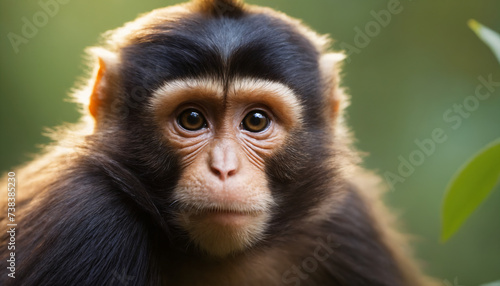 Cute Monkey Portrait in Jungle 