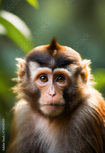 Cute Monkey Portrait in Jungle 