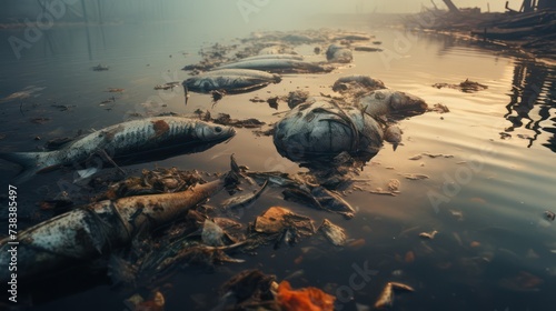 Water pollution kills habitats, fish carcasses appear. © Muamanah
