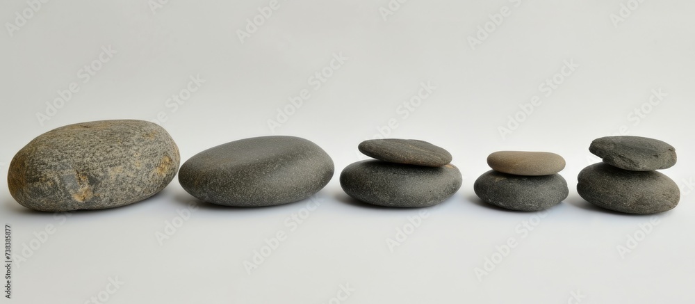 Different sizes of massage stones and pebbles. Different sizes of massage stones and pebbles.