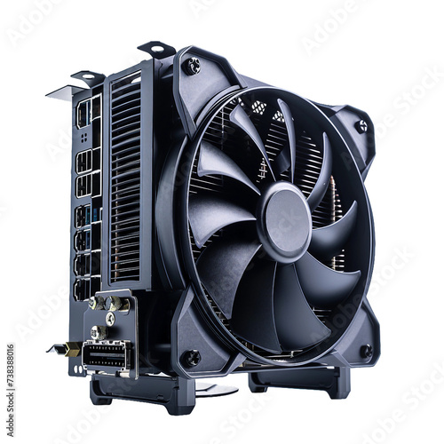 Cooling System CPU Cooler Case Fans, transparent background, isolated image, generative AI photo