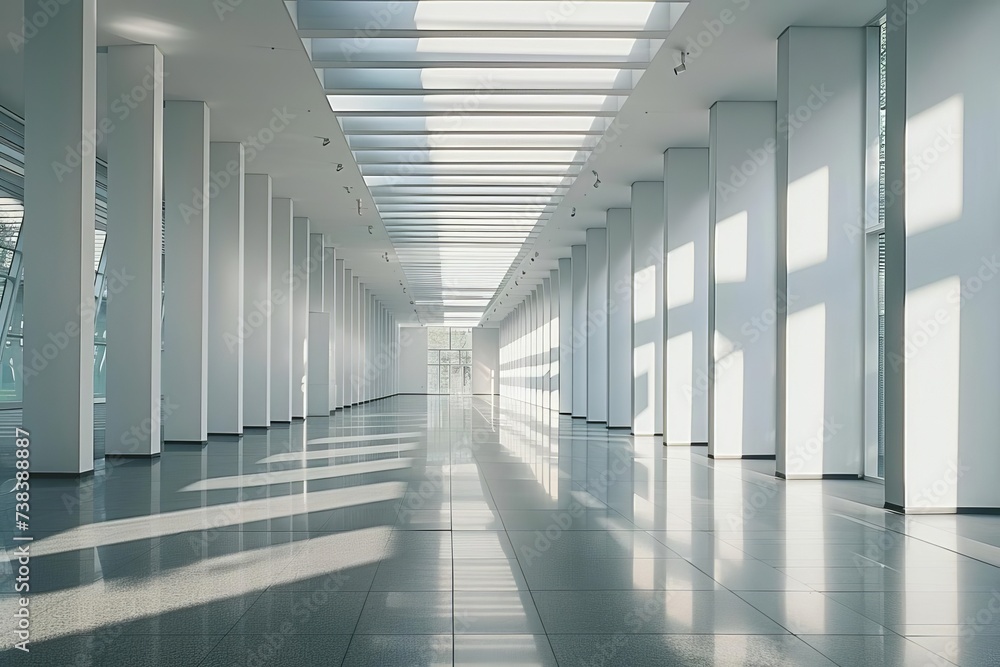 Minimalistic interior with an empty light room featuring soft natural lighting and a clean Modern aesthetic Minimalistic interior with an empty light room featuring soft natural lighting and a clean Modern aesthetic