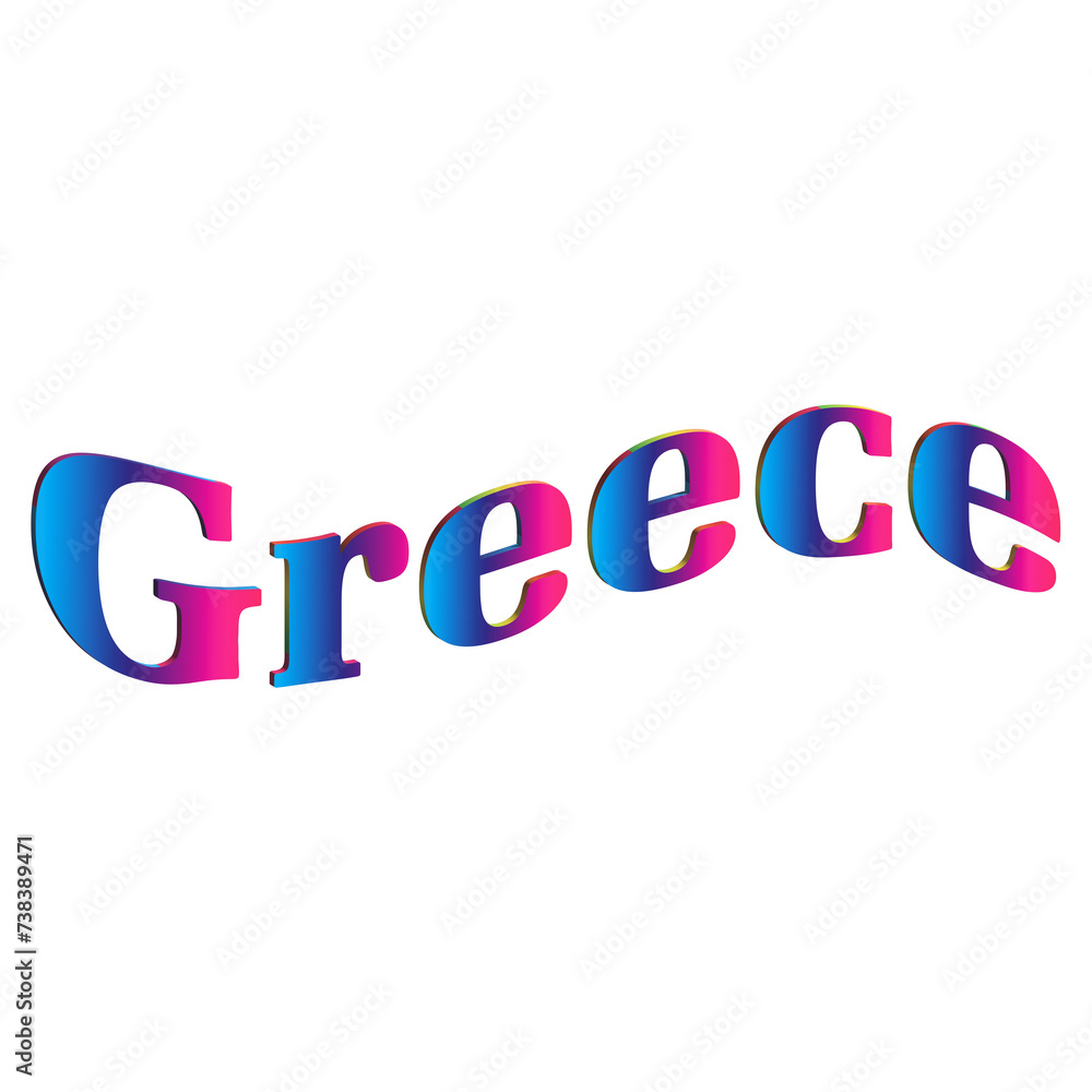 3D Greece text in gradient 3D Greece text in gradient