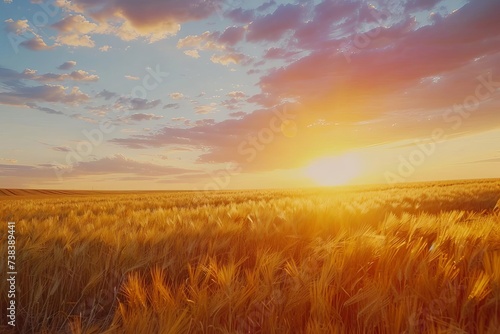 Spectacular 4k time-lapse of a field during sunrise or sunset Showcasing the breathtaking transitions of light and color in the sky. © Jelena