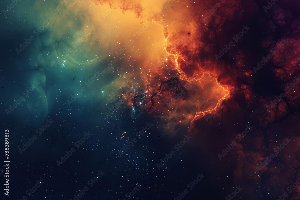 Vibrant cosmic nebula with star clusters. deep space exploration. galaxy creation Interstellar cloud. science fiction universe Vibrant cosmic nebula with star clusters. deep space exploration. galaxy creation Interstellar cloud. science fiction universe