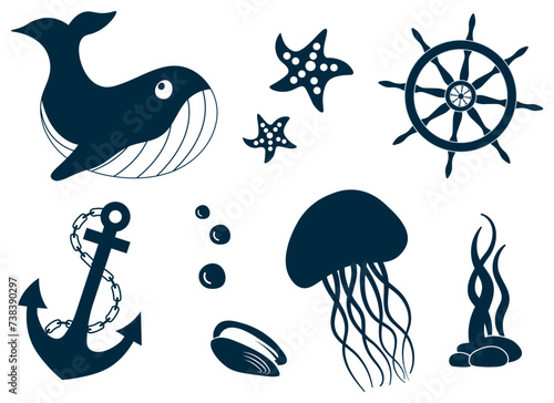 different colored icons to the wonderful marine theme