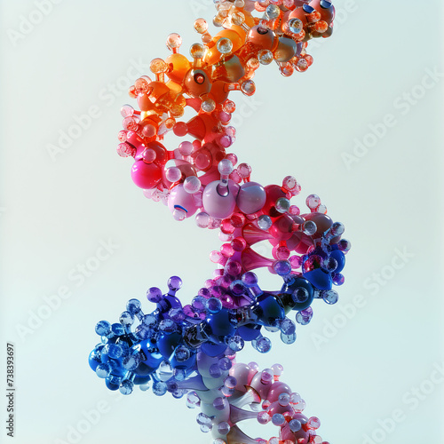 color DNA Helix, Tile as background and to fill areas in soft colors, ai Generated