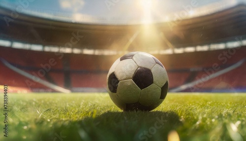 Soccer stadium in summer with the ball - corner kick
