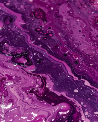 Abstract Purple Fluid Art Texture with Swirls and Waves for Creative Backgrounds