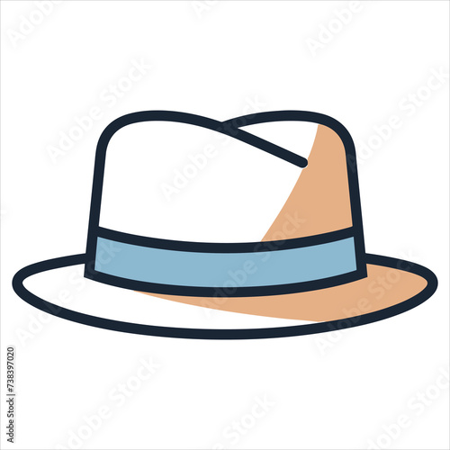 cap flat icon outline in the style of simple vector