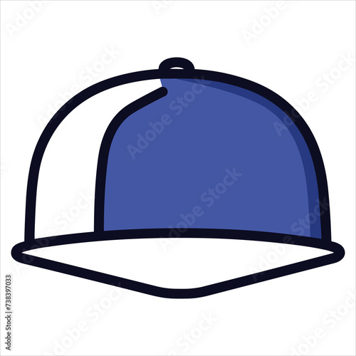 cap flat icon outline in the style of simple vector