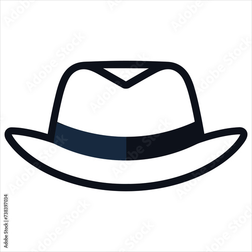cap flat icon outline in the style of simple vector