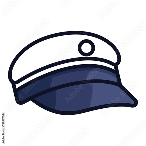 cap flat icon outline in the style of simple vector