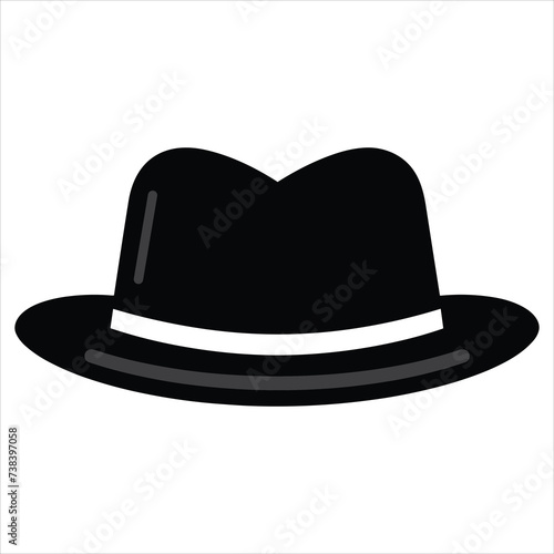 cap flat icon outline in the style of simple vector