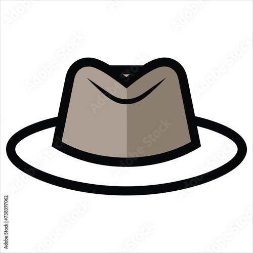 cap flat icon outline in the style of simple vector