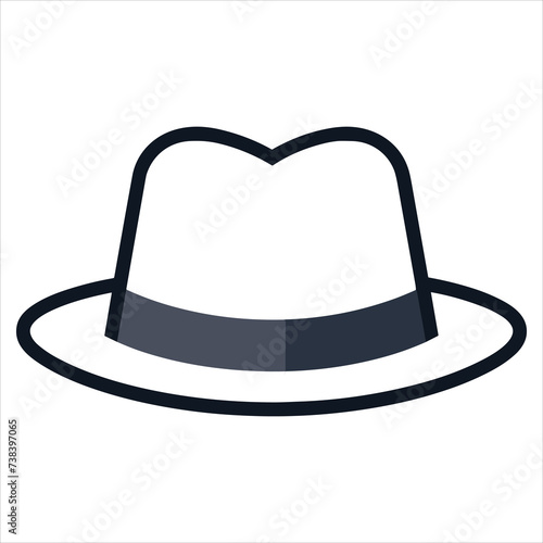 cap flat icon outline in the style of simple vector
