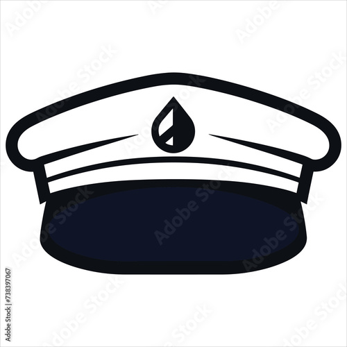 cap flat icon outline in the style of simple vector