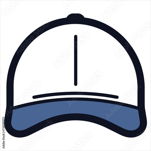 cap flat icon outline in the style of simple vector
