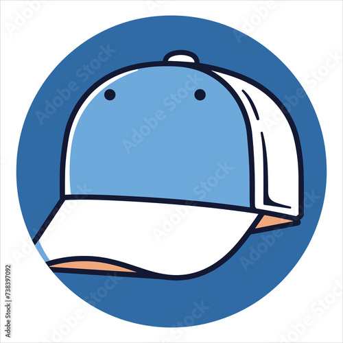 cap flat icon outline in the style of simple vector